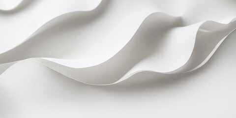 Obraz premium Minimalistic white textured surface creating soft waves and subtle depth, ideal for background or abstract modern design