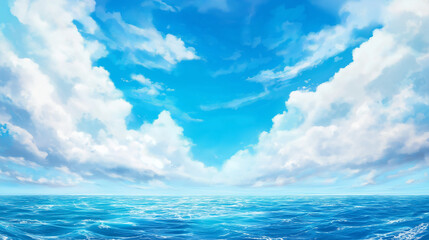 blue sky and clouds, Generative AI