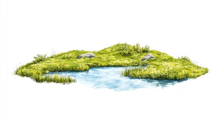Fototapeta premium Pristine reservoir with natural surroundings, clean water supply