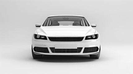 Fototapeta premium Car Front. White Luxury Vehicle Design in Studio Isolation