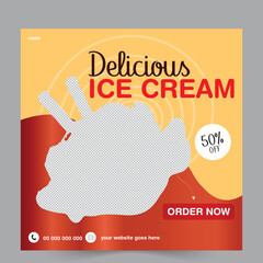 summer special ice cream social media banner post design