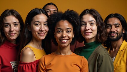 Fototapeta premium A diverse gathering illustrating cultural representation and unity against discrimination