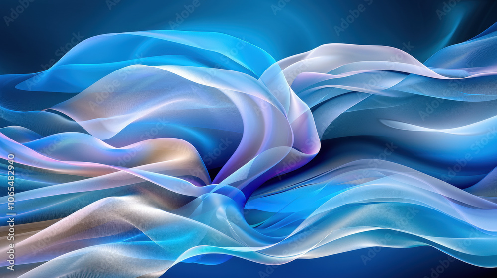 Aufkleber elegant wave of small particles flowing in dynamic motion, creating serene and captivating visual ex