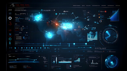 Logistics dashboard displaying global data analytics and metrics
