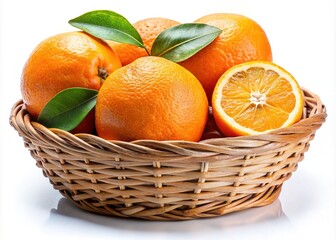 Watercolor Oranges in Basket - Food Illustration