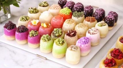 Obraz premium Colorful Assortment of Sufganiyot Delights