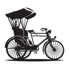 Obraz premium Silhouette Rickshaw 