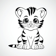 Cute Tiger cartoon animal character