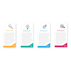 Colorful infographic geometrics steps. Modern 4 steps infographic layout presentation.
