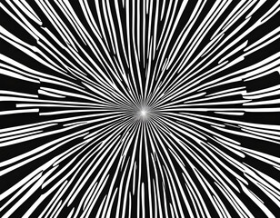 Obraz premium Abstract black and white radial lines pattern background.