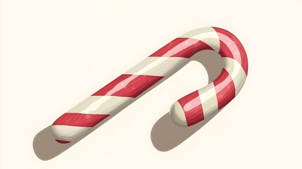 Obraz premium Festive Candy Cane in Minimalist Red and White Striped Design