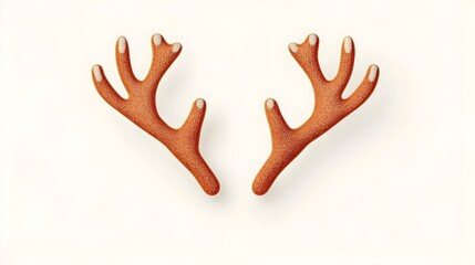 Obraz premium Cute Reindeer Antlers Flat Design Holiday Accessory On White Background