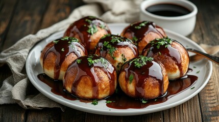 Beautifully Plated Sufganiyot with Artistic Presentation