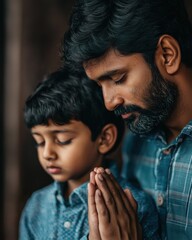 Obraz premium Celebrate father's day by embracing the special bond between father and child through meaningful moments