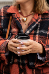 woman drinking coffee