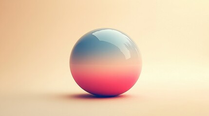 A muted pastel sphere with 70s-inspired gradient colors, on a warm beige background