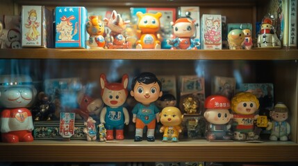 Fototapeta premium Vintage children's toys from Taipei Miniature Museum. 