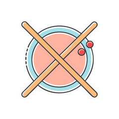 drumroll symbol vector art,  flat illustration drumroll symbol icon.