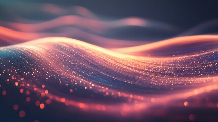 Flowing Fiber Technology Background with Light Streaks, flow, abstract, illumination, smooth