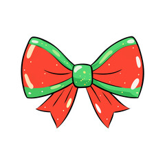festive bowtie vector art,  flat illustration festive bowtie icon.