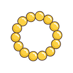 gold beads vector art,  flat illustration gold beads icon.