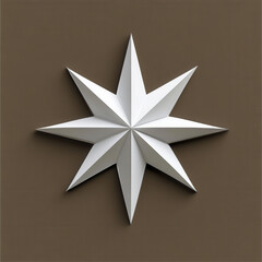 Obraz premium Minimalistic star design in white on deep cream background, creating striking visual contrast. This geometric shape adds elegance and simplicity to any decor