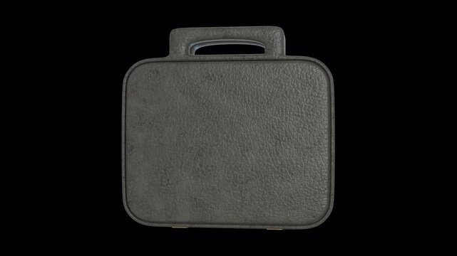 Business Briefcase Rotating on a Transparent Background. Seamless Loop. 4K