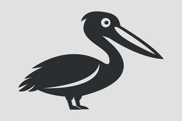 Fototapeta premium black silhouette pelican bird icon vector illustration for nature wildlife and animal designs