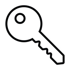 Key icon in trendy flat style isolated on background.