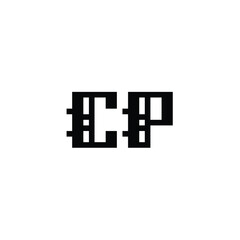 Fototapeta premium CP monogram logo design letter text name symbol monochrome logotype alphabet character simple logo
