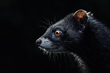 Curious Ferret Gaze in Close-Up Detail