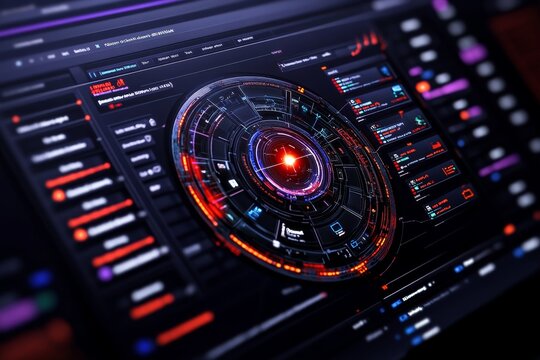 Digital dashboard of a cybersecurity threat detection system, showing a highlighted zero-day exploit in progress