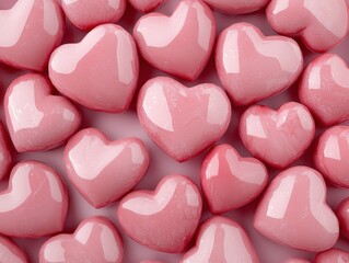 Fototapeta premium Romantic Pink Hearts Pattern for Valentine's Day