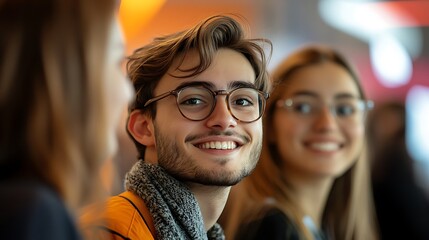 Fototapeta premium Young people enjoying a joyful moment together