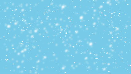  Realistic shining snowfall falling snow overlay background vector. Winter simple Christmas blue background with snow.