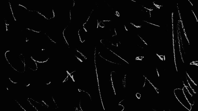 Grunge noise on a black background for overlays, Retro cinema film effect with white scratches overlays, and alpha channel.