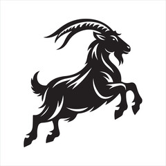 Obraz premium A goat silhouette on white background Free Vector