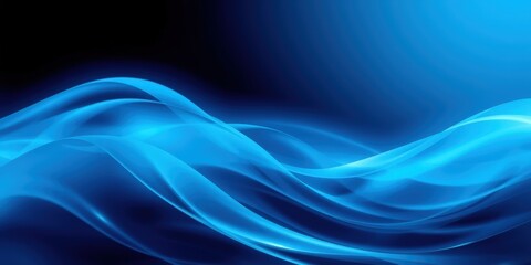 Fototapeta premium Abstract Blue Swirling Waves on a Dark Background