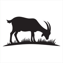 Obraz premium A goat silhouette on white background Free Vector