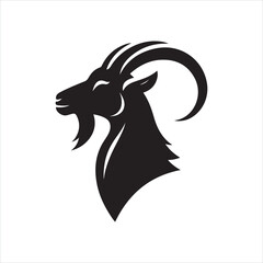 A goat silhouette on white background Free Vector