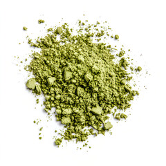 Obraz premium Matcha Powder Pile Isolated on White Background