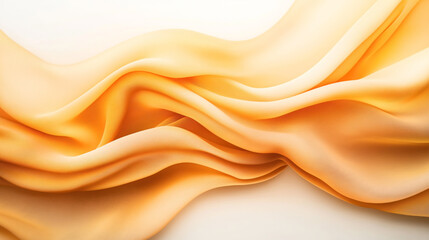 Fototapeta premium Abstract flowing fabric texture with smooth, undulating orange waves and soft lighting, conveying a sense of movement and fluidity.