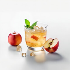 Fototapeta premium Apple Cider Cocktail with Ice and Mint