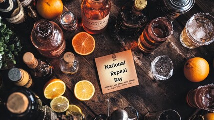 National Repeal Day bar scene with drinks and vintage decor