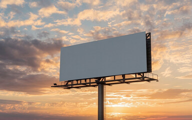 Blank Billboard Mockup at Sunset for Outdoor Advertising Design