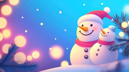 Obraz premium Celebrate the joy of winter create magical moments with adorable snowman decorations for the holiday season