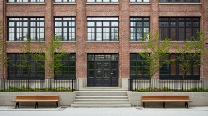 Bricks arranged neatly on an exterior wall, with mortar applied evenly, creating a uniform and classic look on the building's facade.