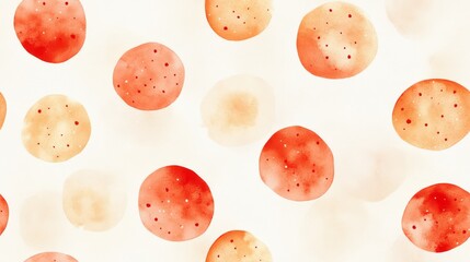 Fototapeta premium Abstract Watercolor Painting with Red and Orange Circles on White Background