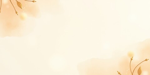 A delicate watercolor background with golden foliage accents