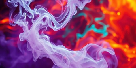 Obraz premium Abstract Swirling Smoke Against a Background of Vibrant Colors
